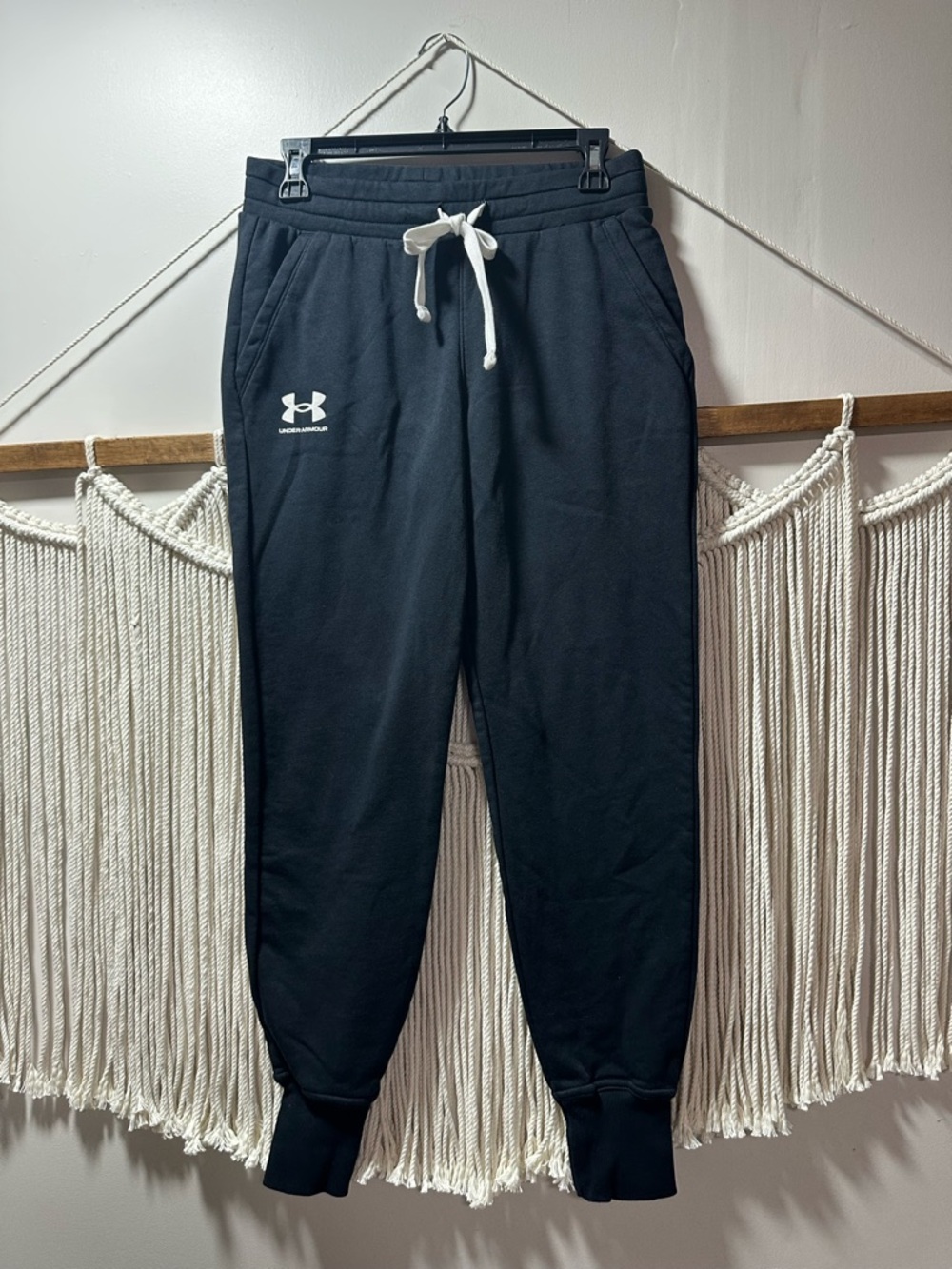 Under Armour Black Joggers with White Drawstring